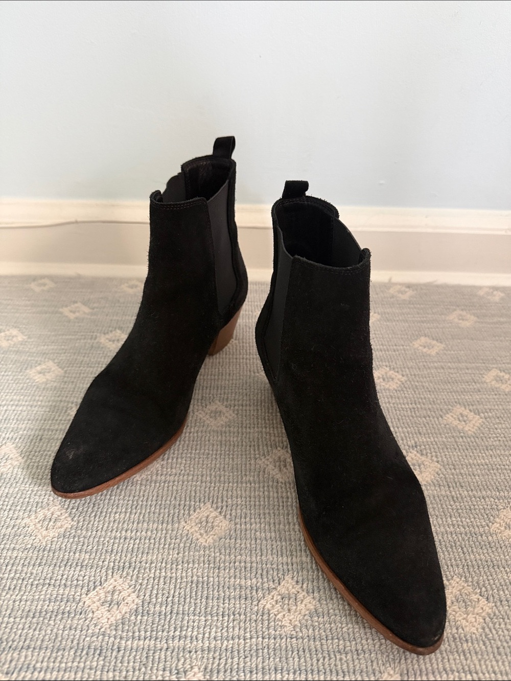 IRO Black Suede Pointed Chelsea Ankle Boots